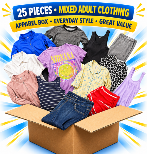 25-Piece Retail Apparel Box - WM Adult Clothing Shelf Pulls