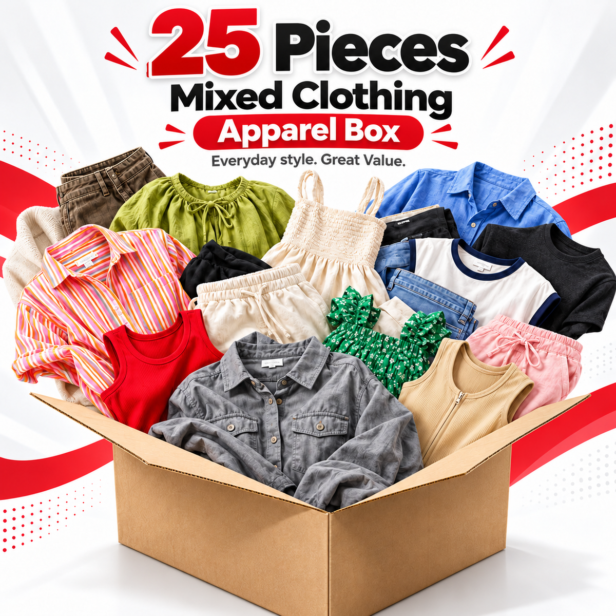 25-Piece Retail Apparel Box - New TGT Clothing Shelf Pulls