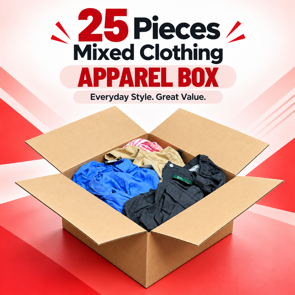 25-Piece Retail Apparel Box - New TGT Clothing Shelf Pulls