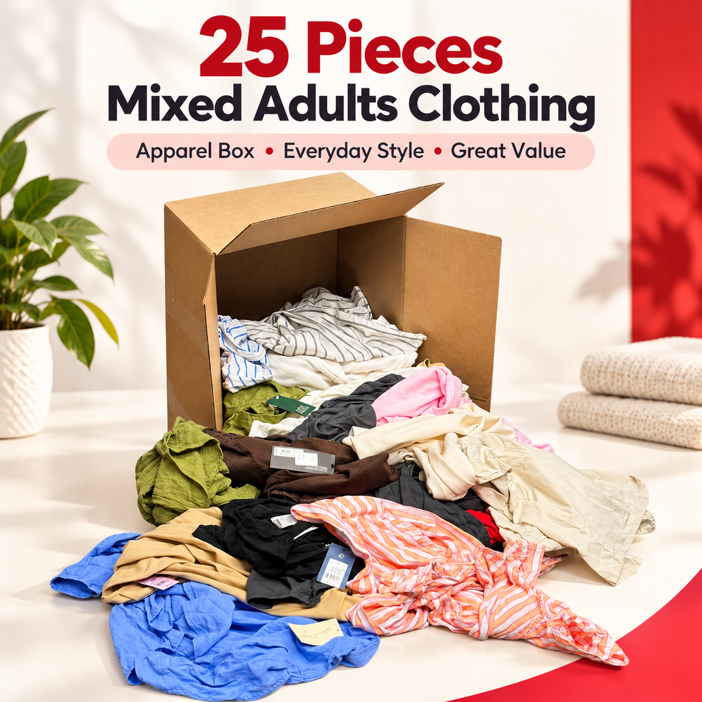 25-Piece Retail Apparel Box - New Adult Clothing Shelf Pulls