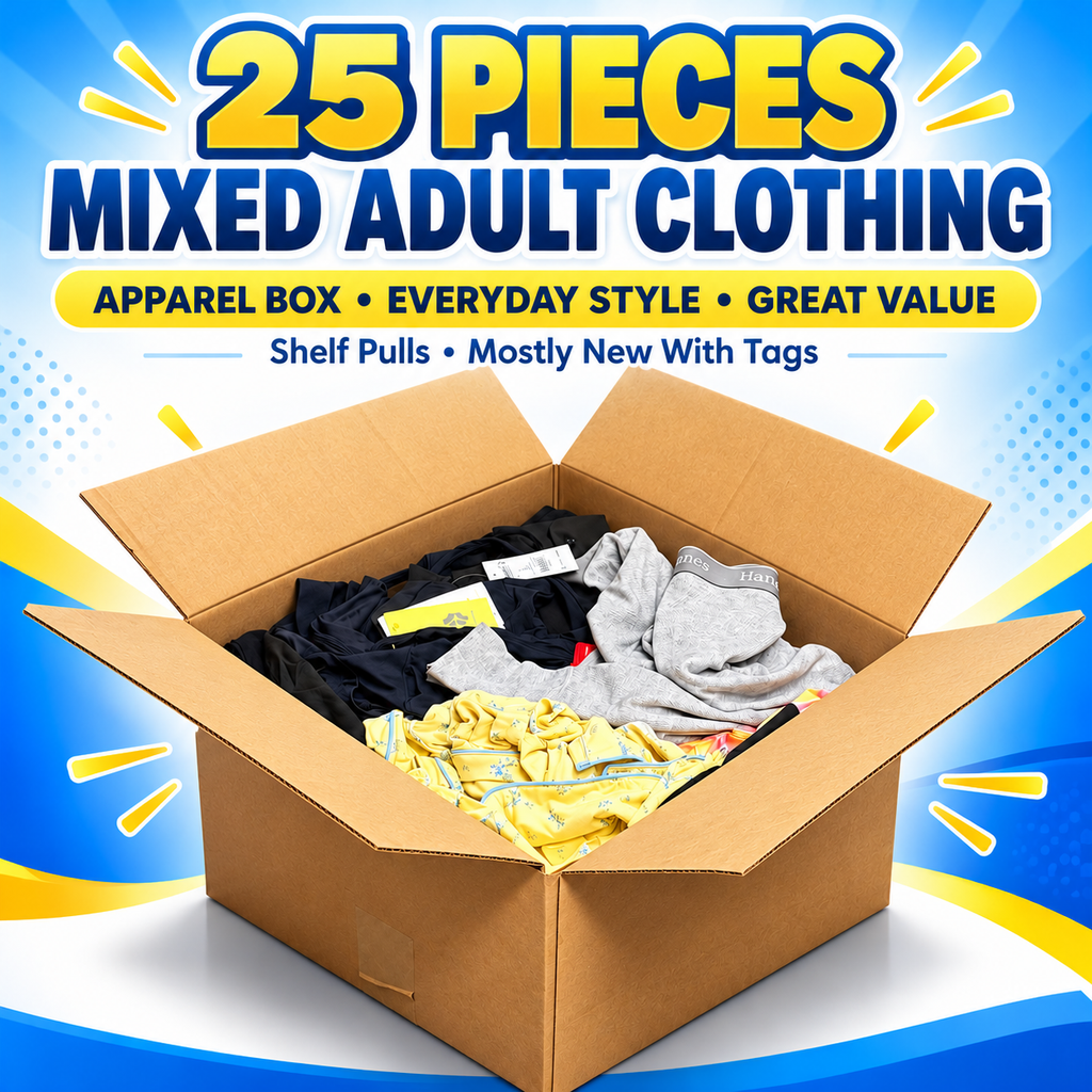 25-Piece Retail Apparel Box - WM Adult Clothing Shelf Pulls