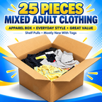 25-Piece Retail Apparel Box - WM Adult Clothing Shelf Pulls