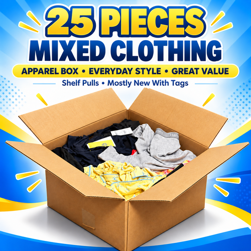 25-Piece Retail Apparel Box - WM Clothing Shelf Pulls