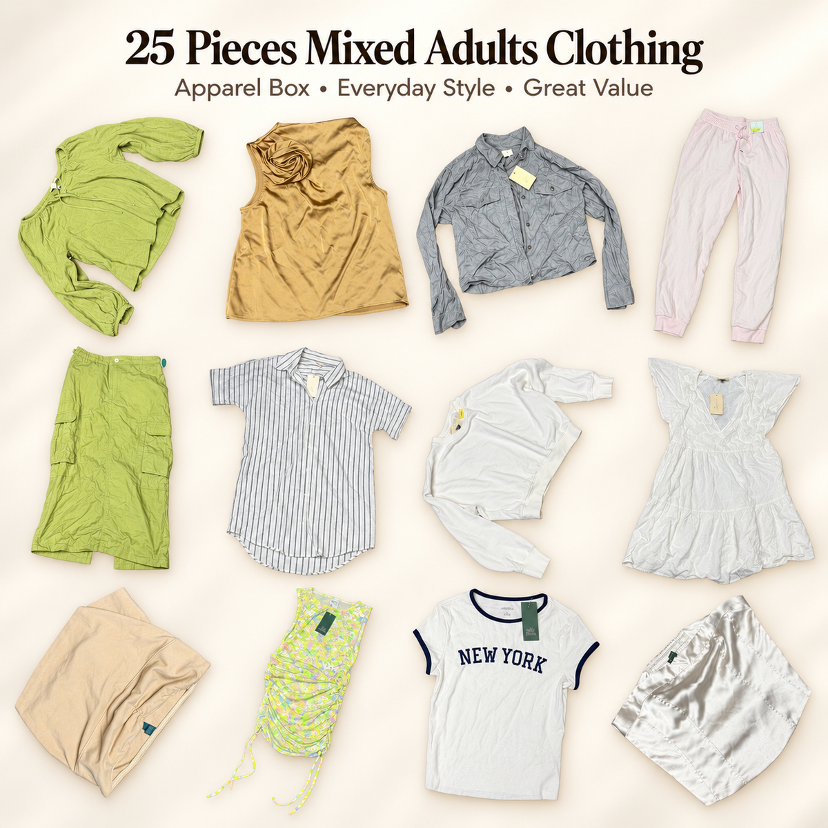 25-Piece Retail Apparel Box - New Adult Clothing Shelf Pulls