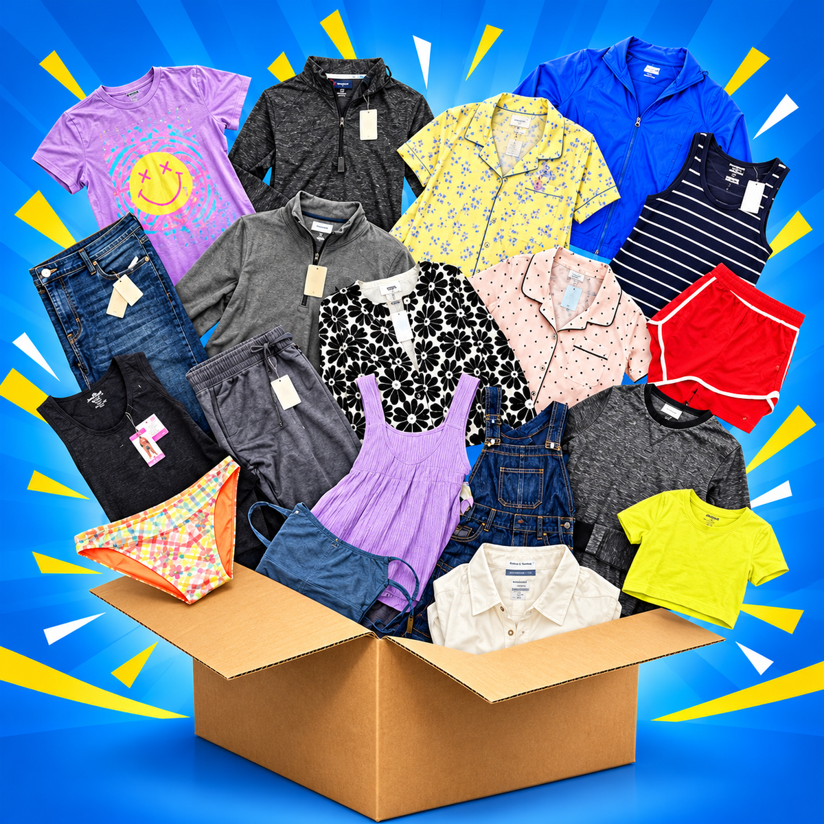 25-Piece Retail Apparel Box - WM Adult Clothing Shelf Pulls