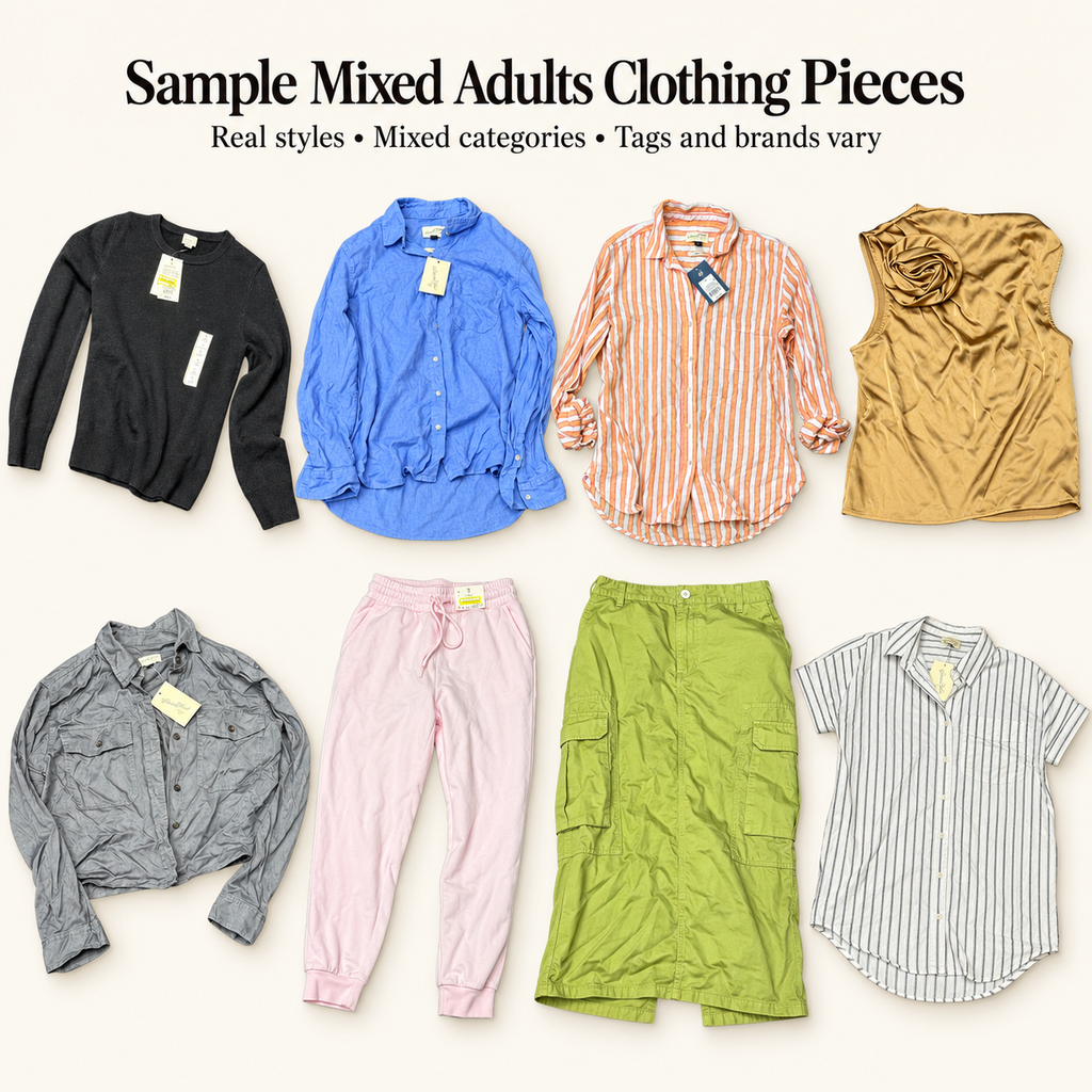 25-Piece Retail Apparel Box - New Adult Clothing Shelf Pulls